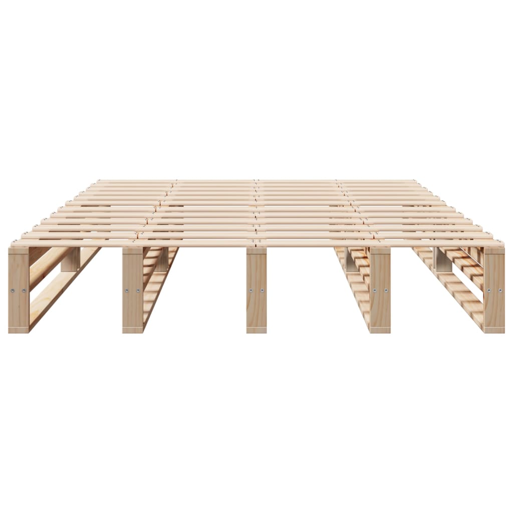 Cadre de lit sans matelas 140x190 cm bois de pin massif - XIOS