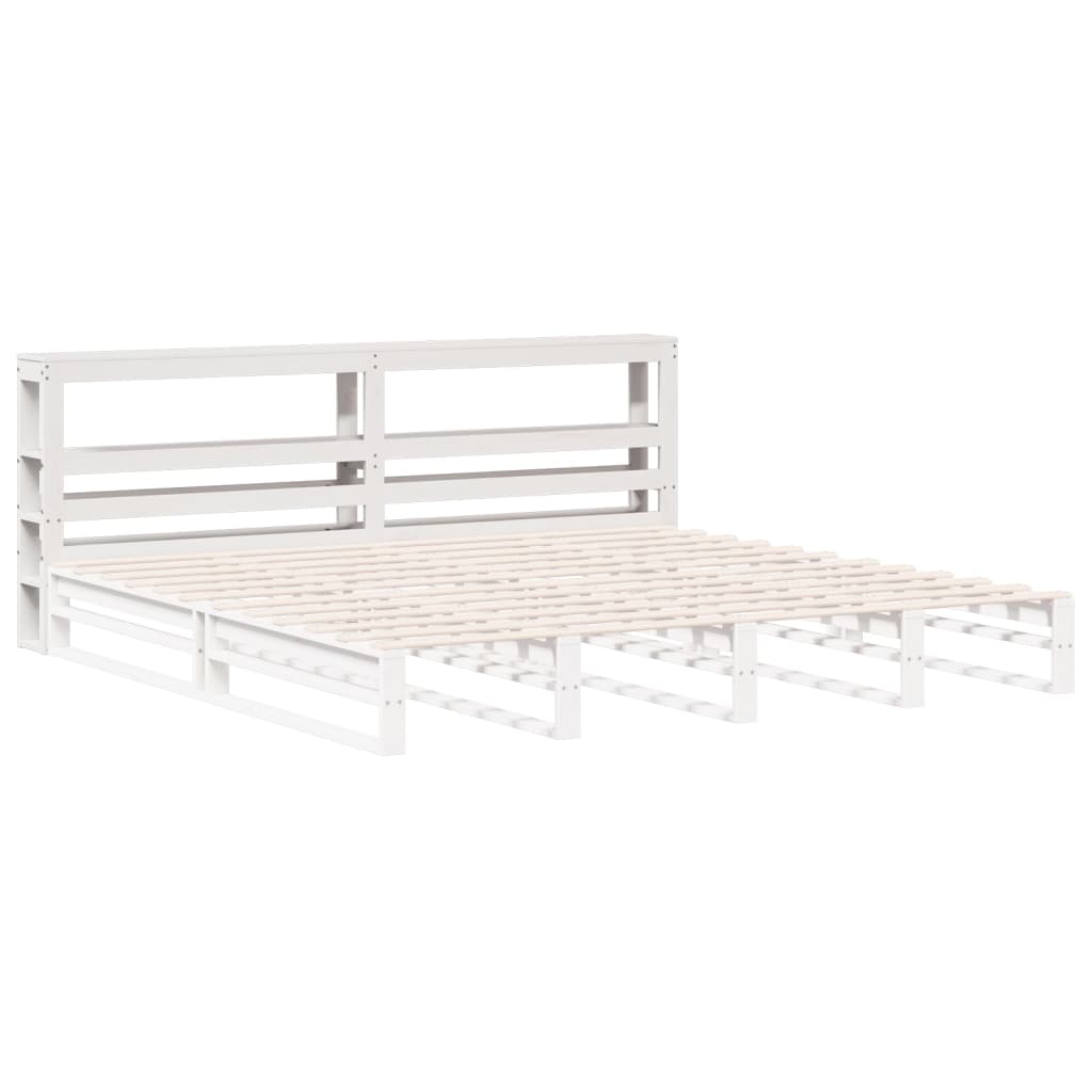 Tête de lit avec étagères blanc 180 cm bois massif de pin - XIOS