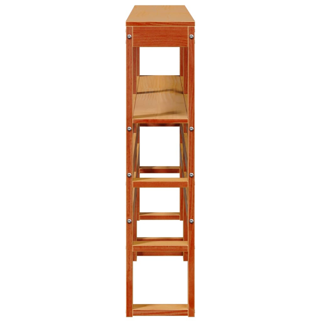 Tête de lit avec étagères marron cire 135 cm bois massif de pin - XIOS