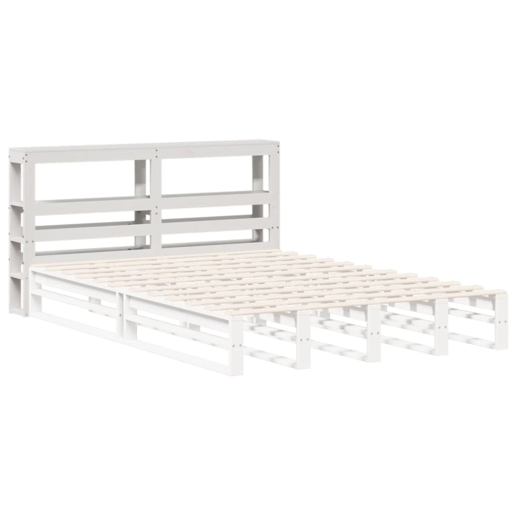 Tête de lit avec étagères blanc 120 cm bois massif de pin - XIOS