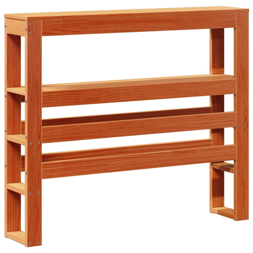 Tête de lit avec étagères marron cire 100 cm bois massif de pin - XIOS