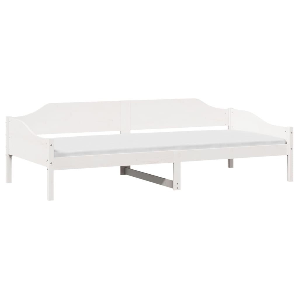 Cadre de lit sans matelas blanc 80x200 cm bois massif de pin - XIOS