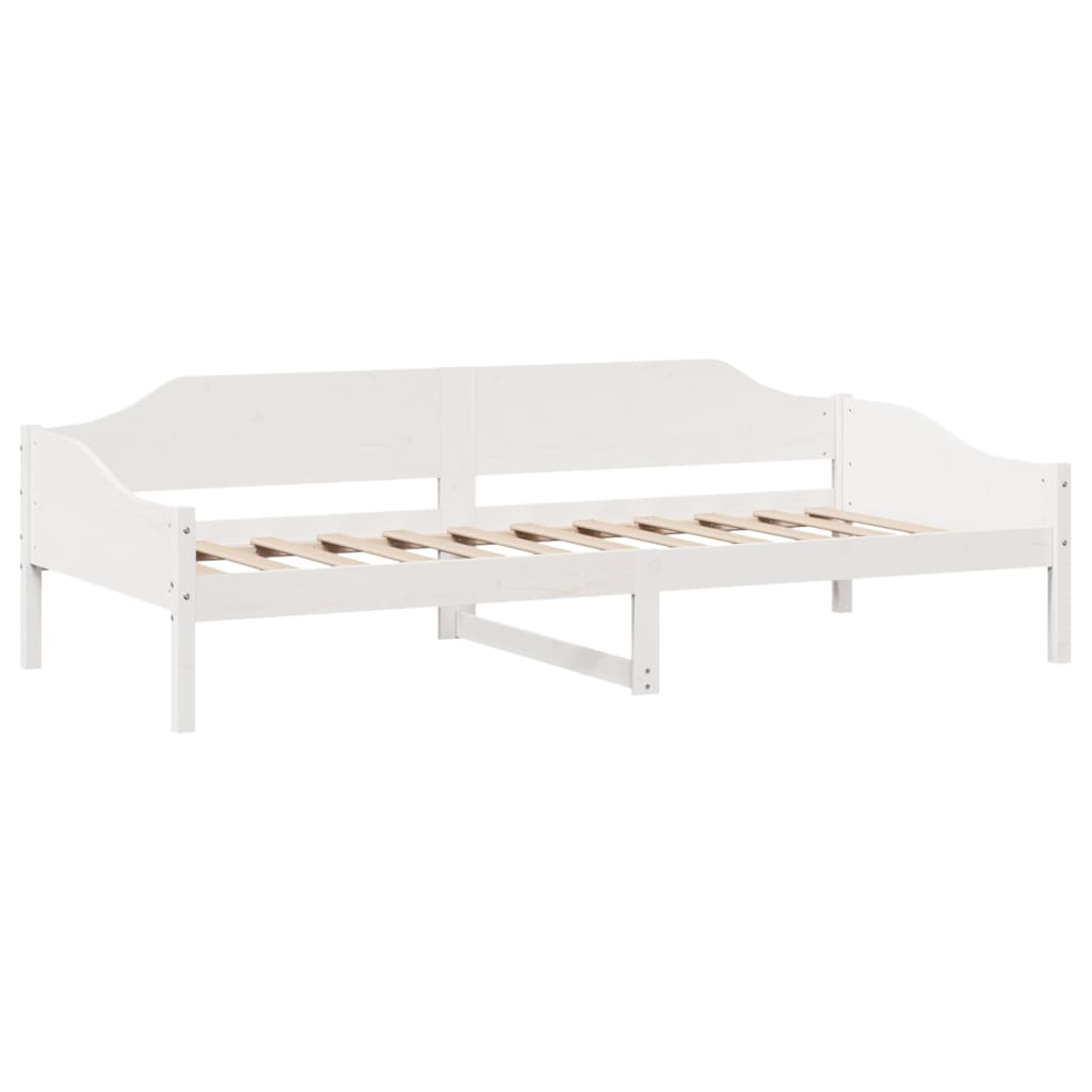 Cadre de lit sans matelas blanc 80x200 cm bois massif de pin - XIOS