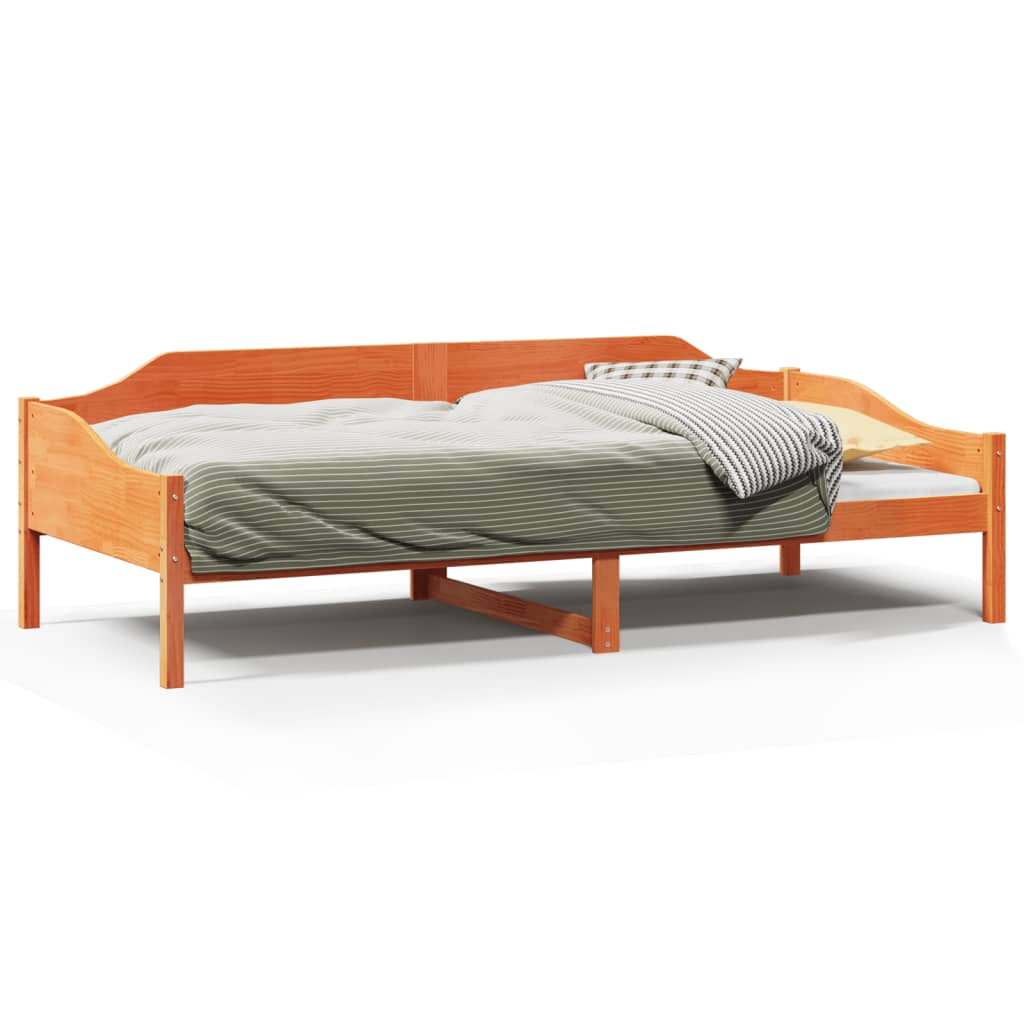 Cadre de lit sans matelas cire marron 80x200 cm bois pin massif - XIOS