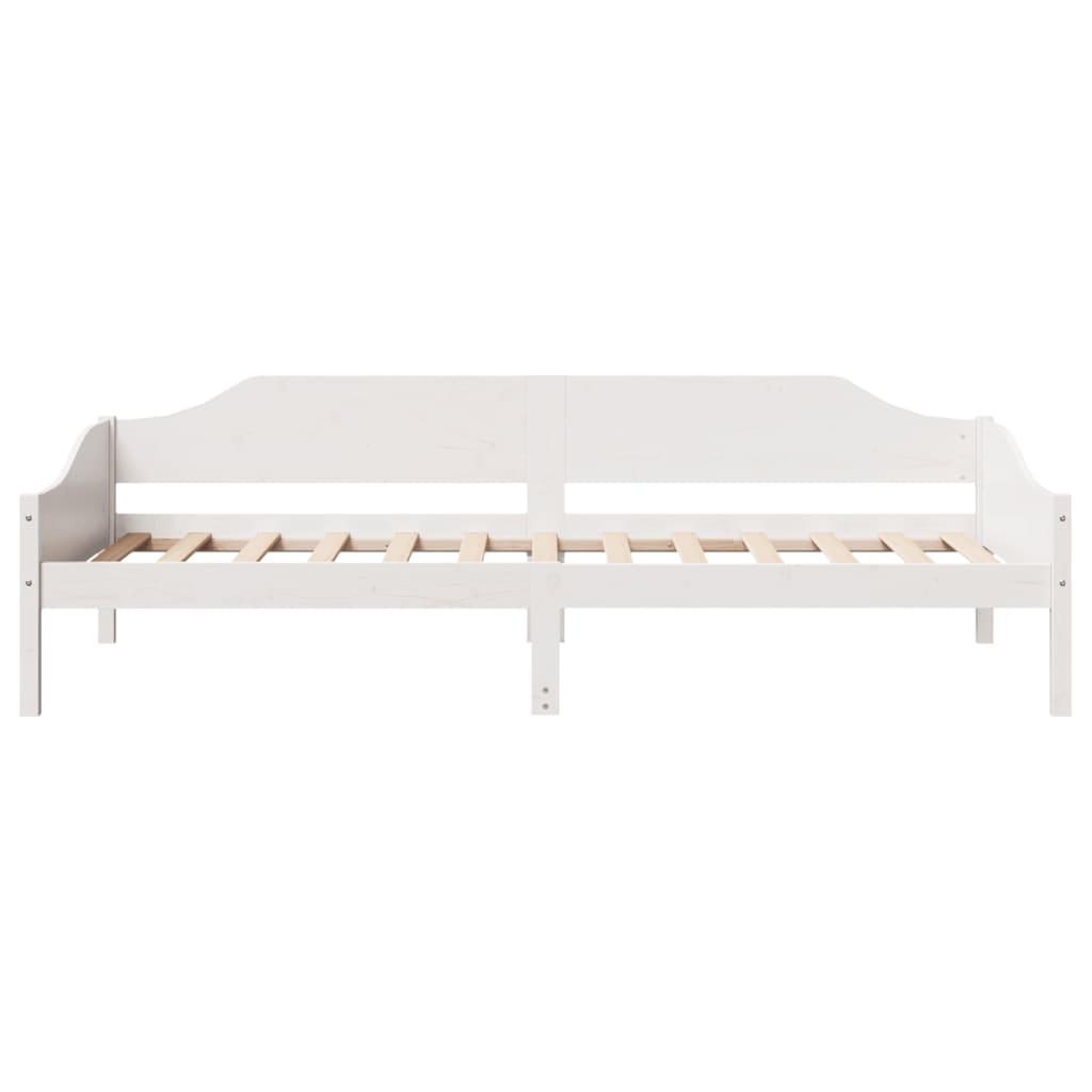 Cadre de lit sans matelas blanc 90x190 cm bois de pin massif - XIOS