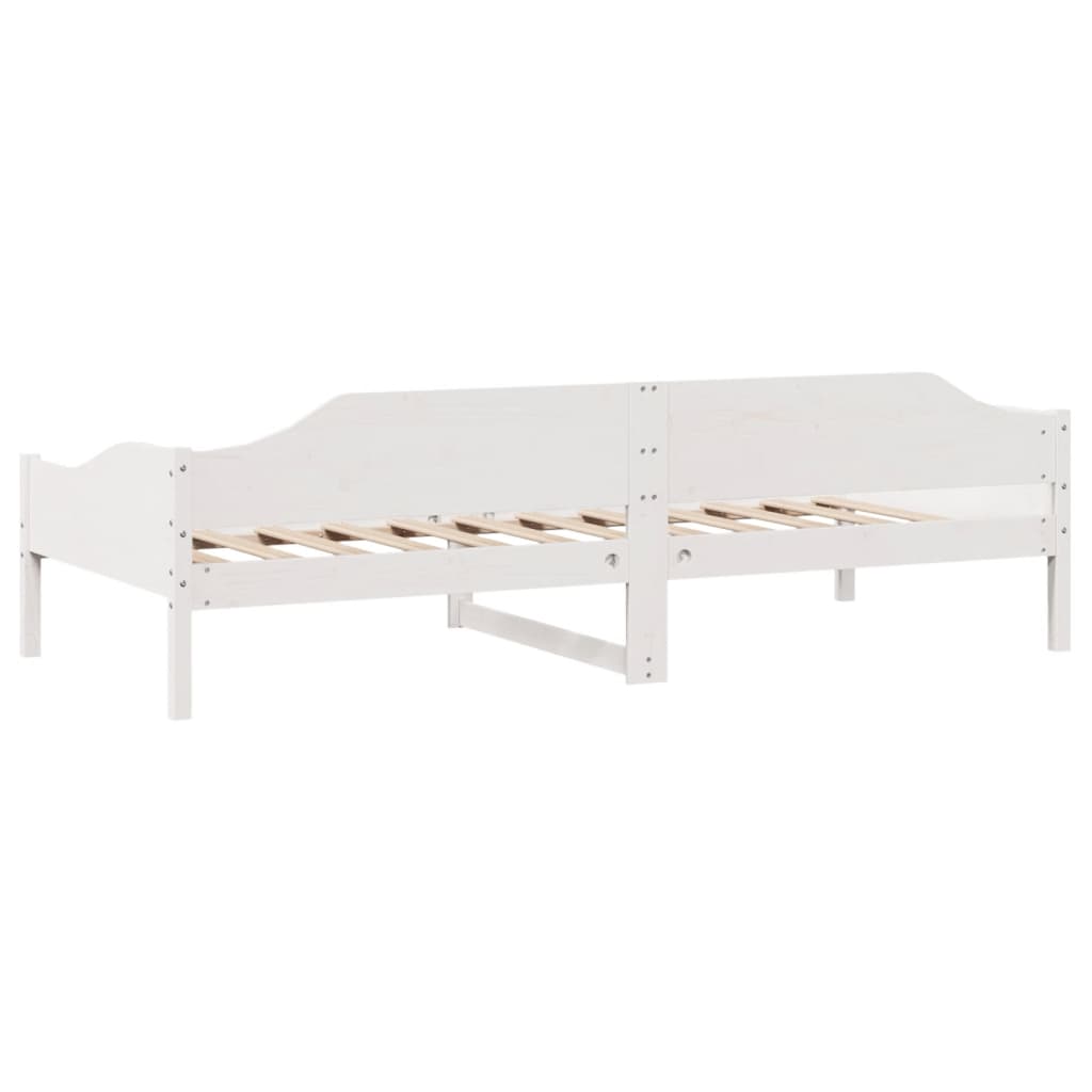Cadre de lit sans matelas blanc 90x190 cm bois de pin massif - XIOS
