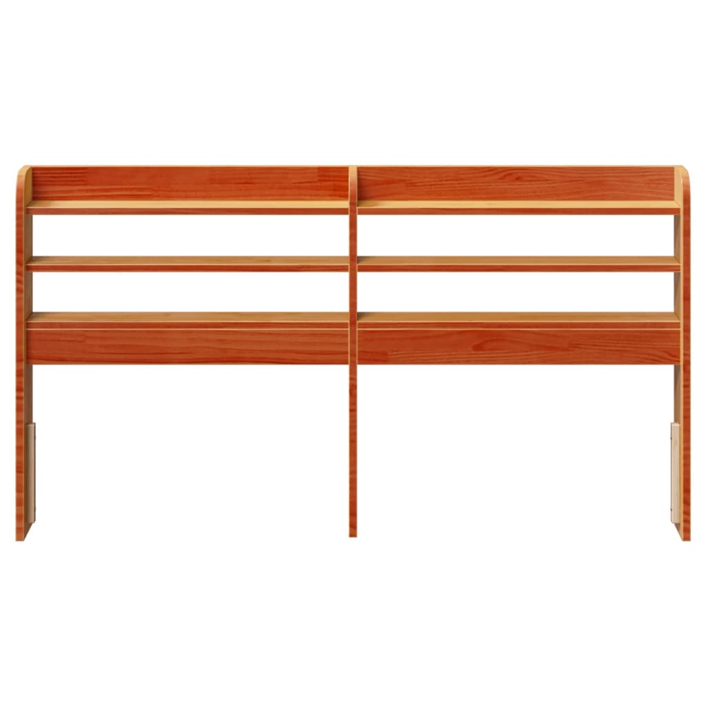 Tête de lit avec étagères marron cire 140 cm bois massif de pin - XIOS