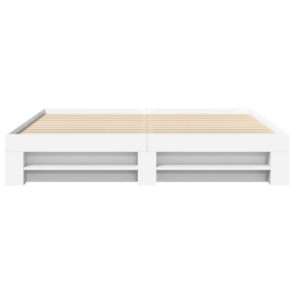 Cadre de lit sans matelas blanc 200x200 cm bois d'ingénierie - XIOS