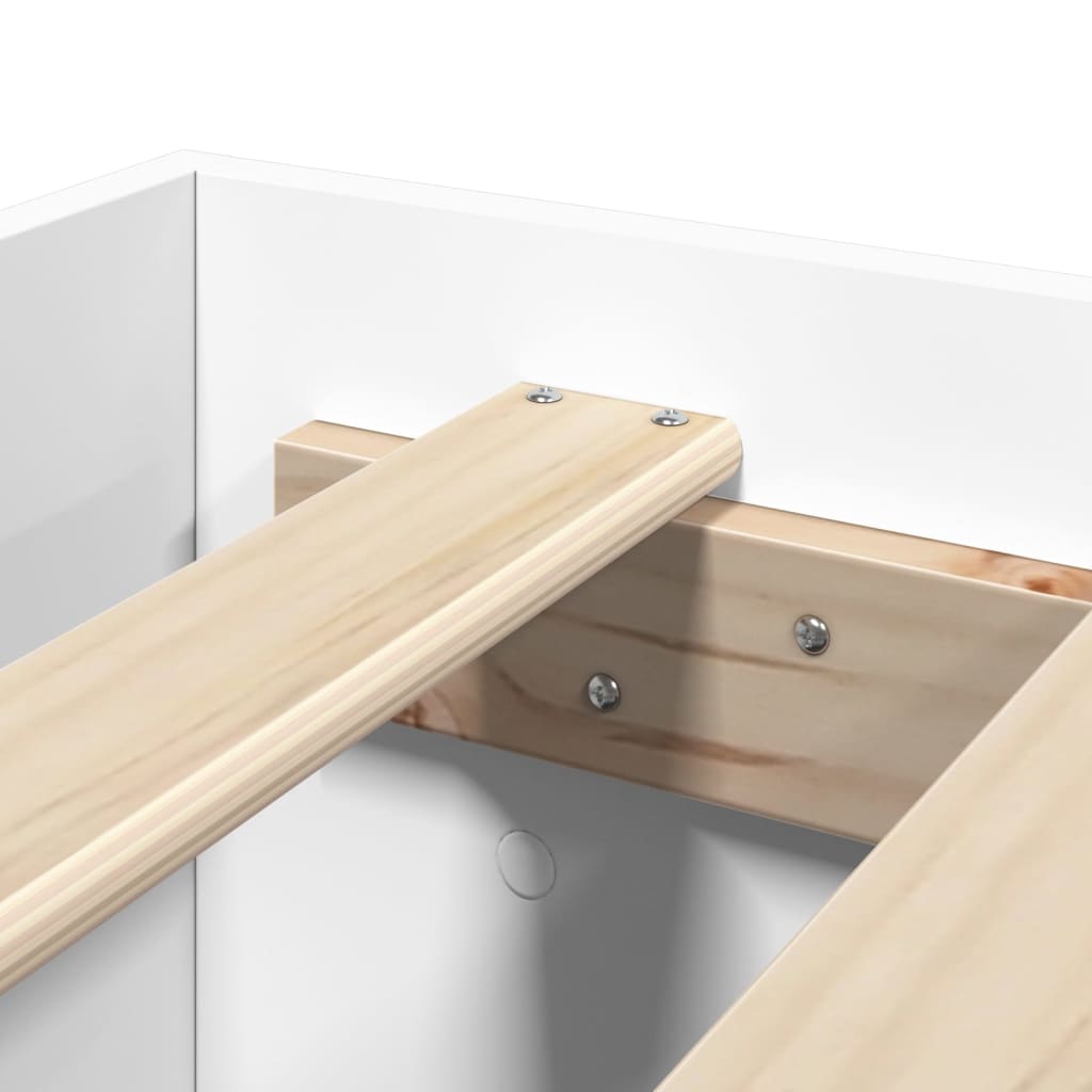 Cadre de lit sans matelas blanc 200x200 cm bois d'ingénierie - XIOS