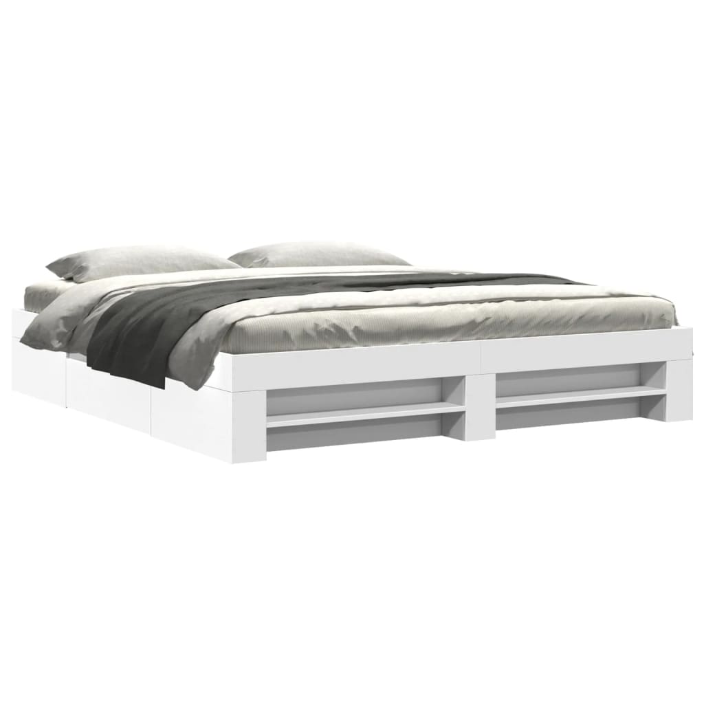 Cadre de lit sans matelas blanc 180x200 cm bois d'ingénierie - XIOS