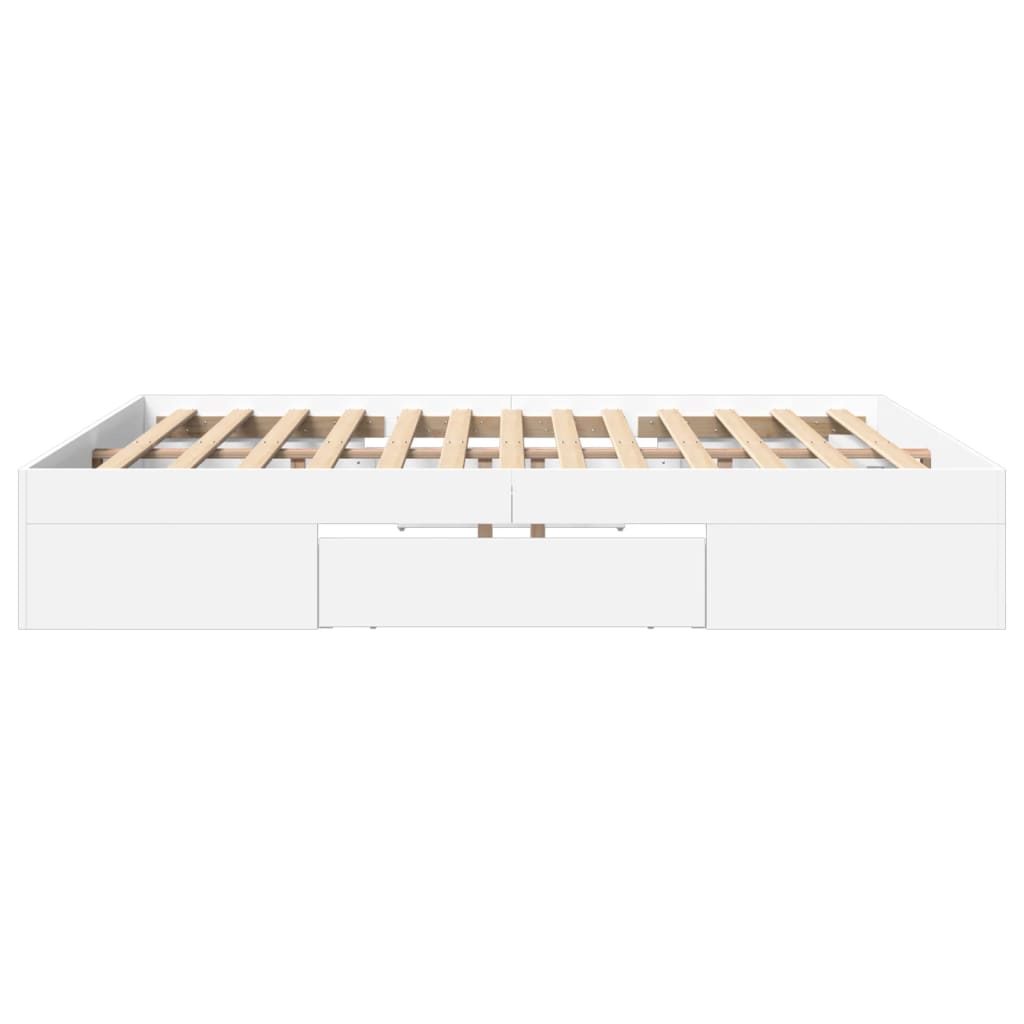 Cadre de lit sans matelas blanc 180x200 cm bois d'ingénierie - XIOS