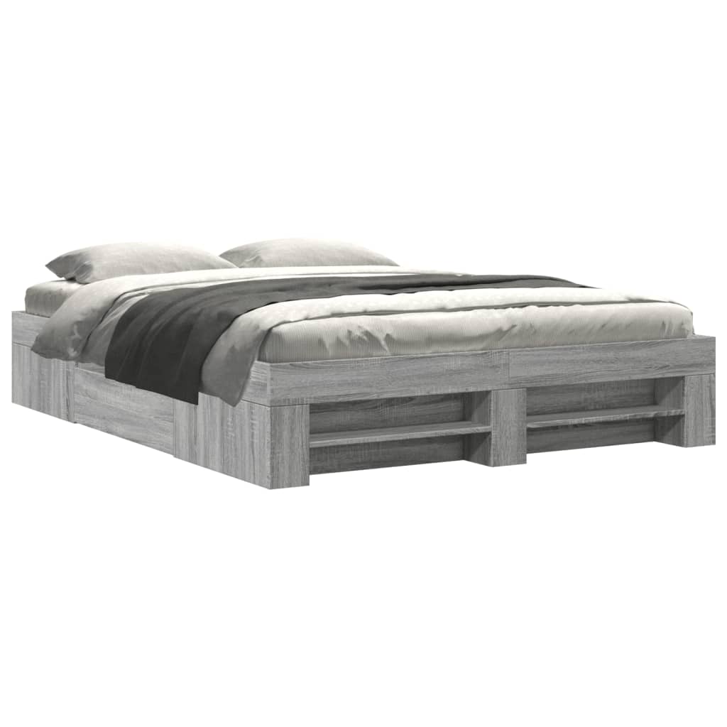 Cadre de lit sans matelas sonoma gris 160x200cm bois ingénierie - XIOS