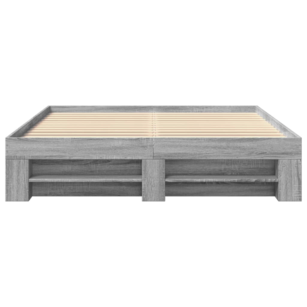 Cadre de lit sans matelas sonoma gris 160x200cm bois ingénierie - XIOS
