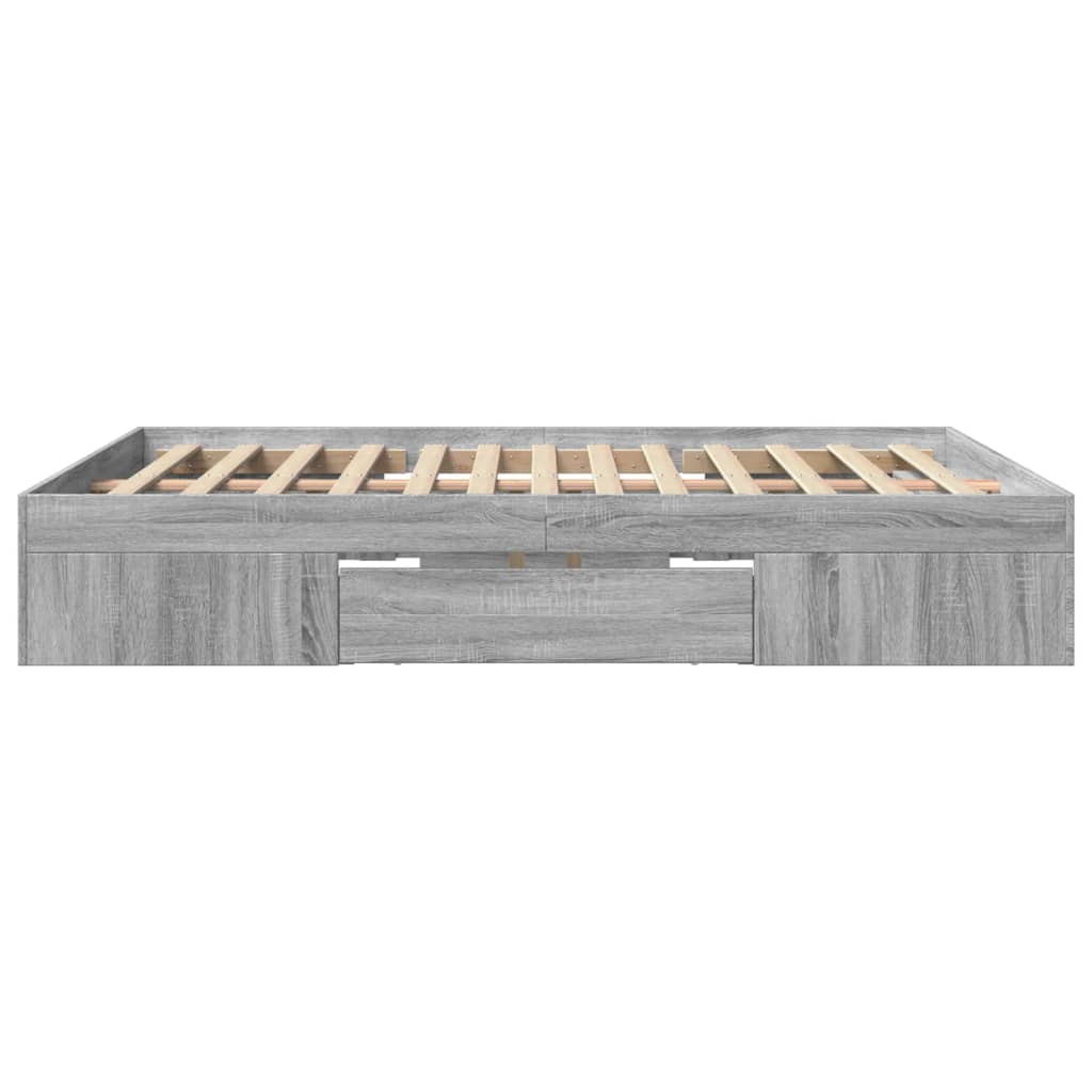 Cadre de lit sans matelas sonoma gris 160x200cm bois ingénierie - XIOS