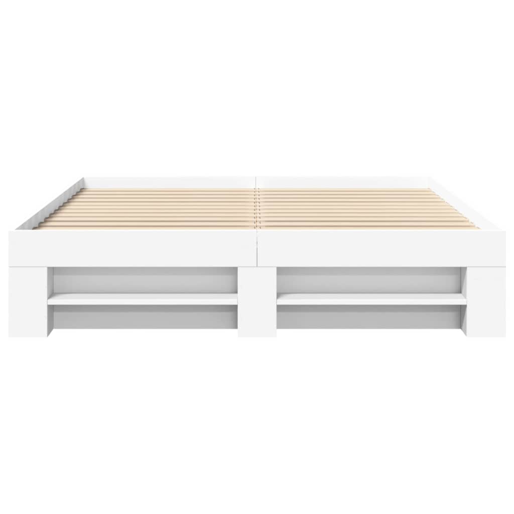 Cadre de lit sans matelas blanc 150x200 cm bois d'ingénierie - XIOS