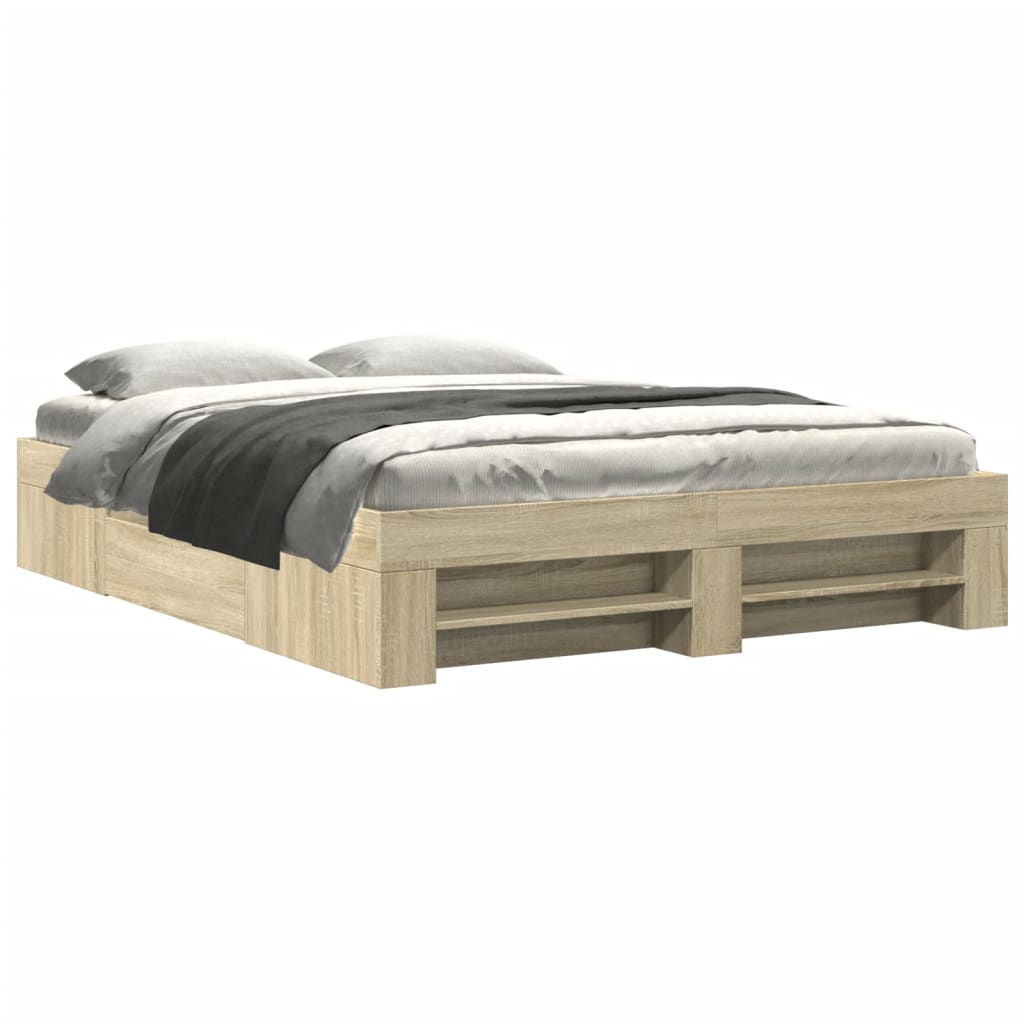 Cadre de lit sans matelas chêne sonoma 150x200 cm - XIOS