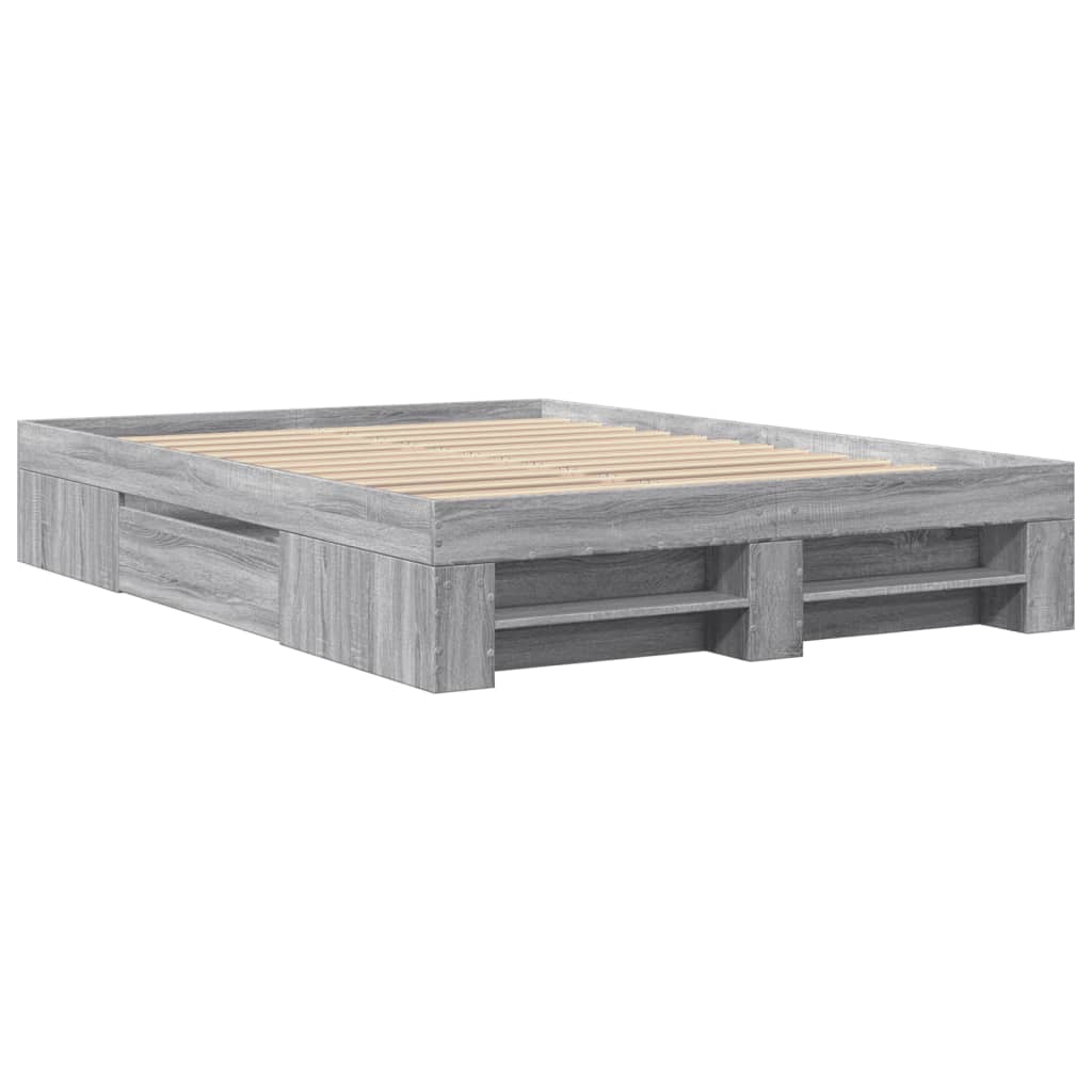 Cadre de lit sans matelas sonoma gris 140x200 cm - XIOS
