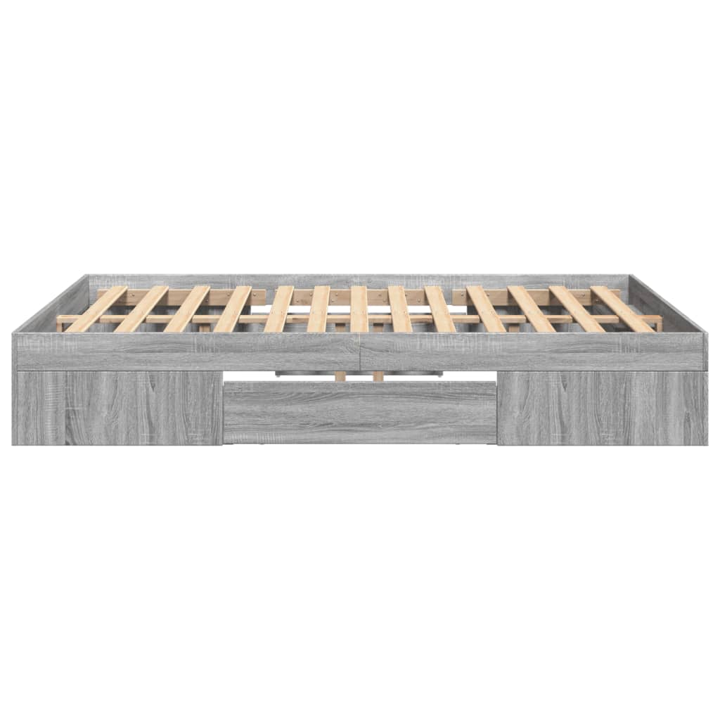Cadre de lit sans matelas sonoma gris 140x200 cm - XIOS