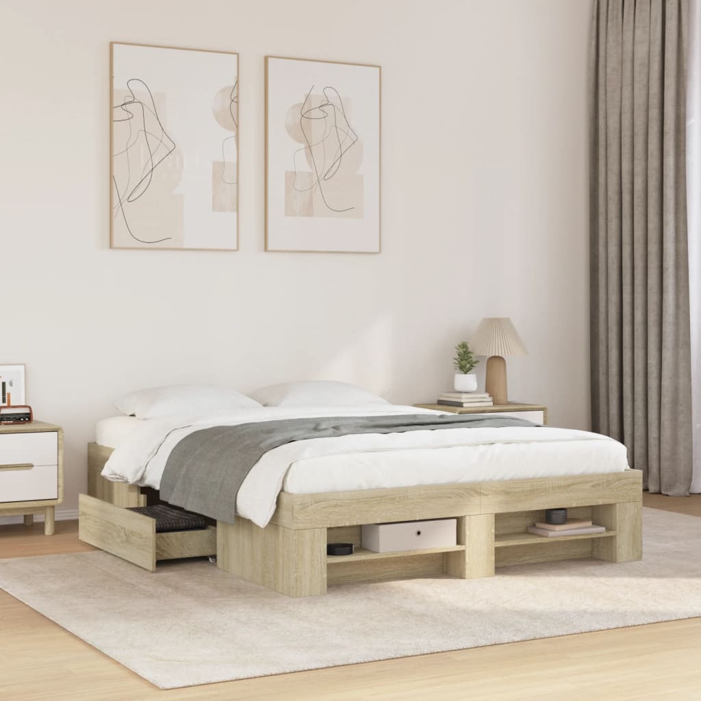 Cadre de lit sans matelas chêne sonoma 120x200 cm - XIOS