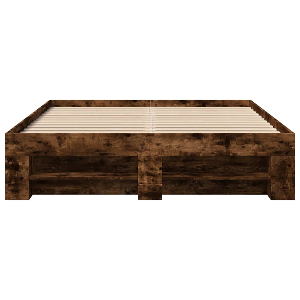 Cadre de lit sans matelas chêne fumé 120x200 cm bois ingénierie - XIOS