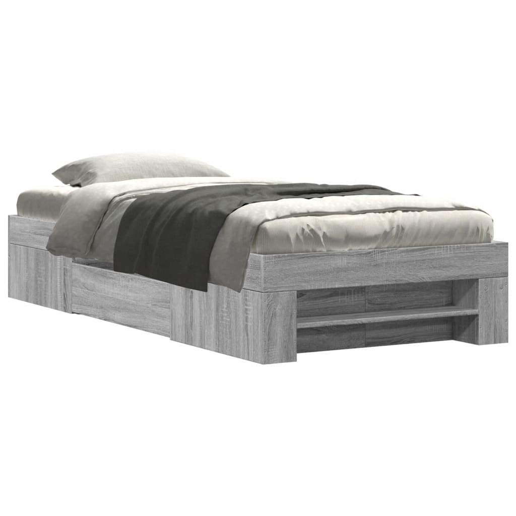 Cadre de lit sans matelas sonoma gris 100x200 cm - XIOS