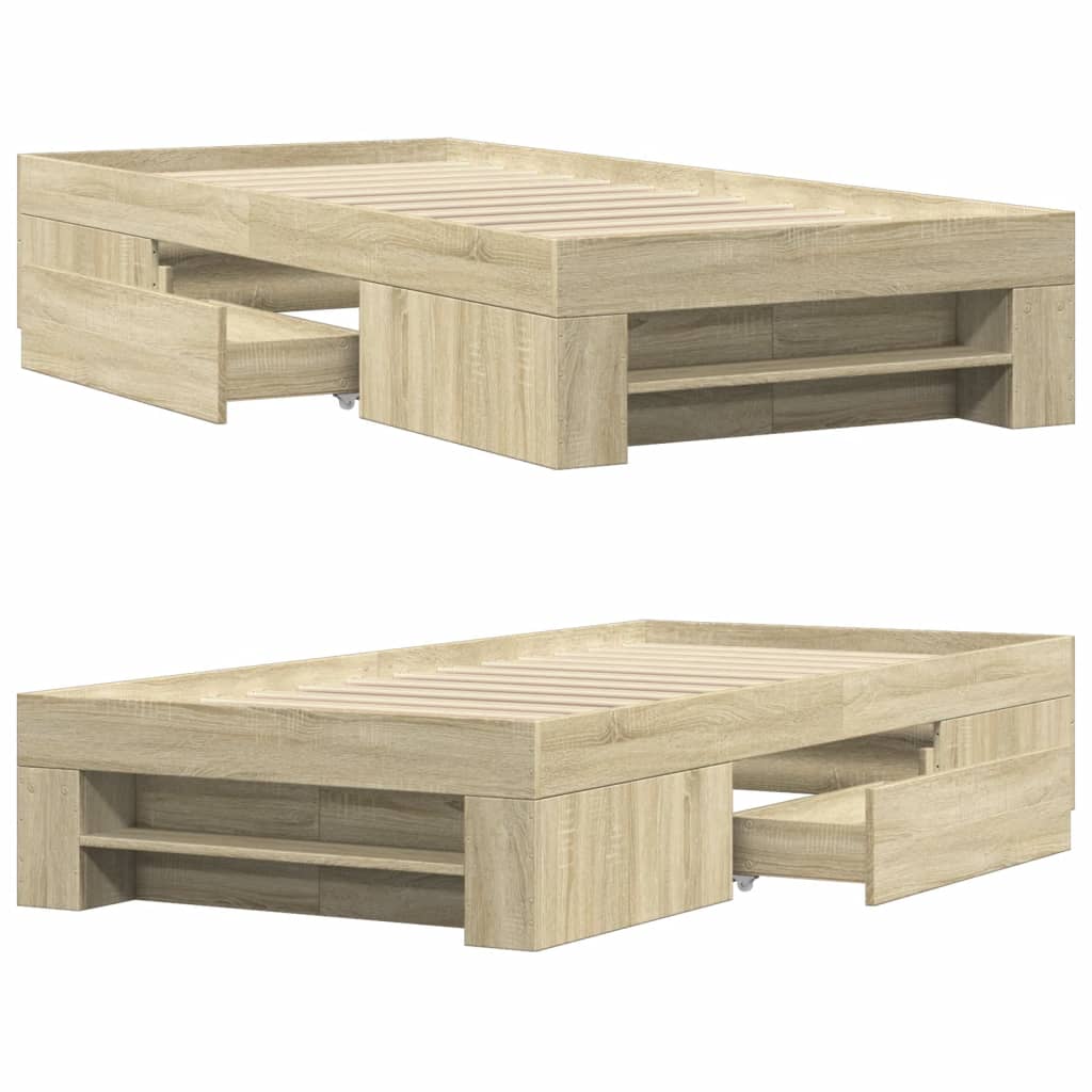 Cadre de lit sans matelas chêne sonoma 90x200 cm - XIOS