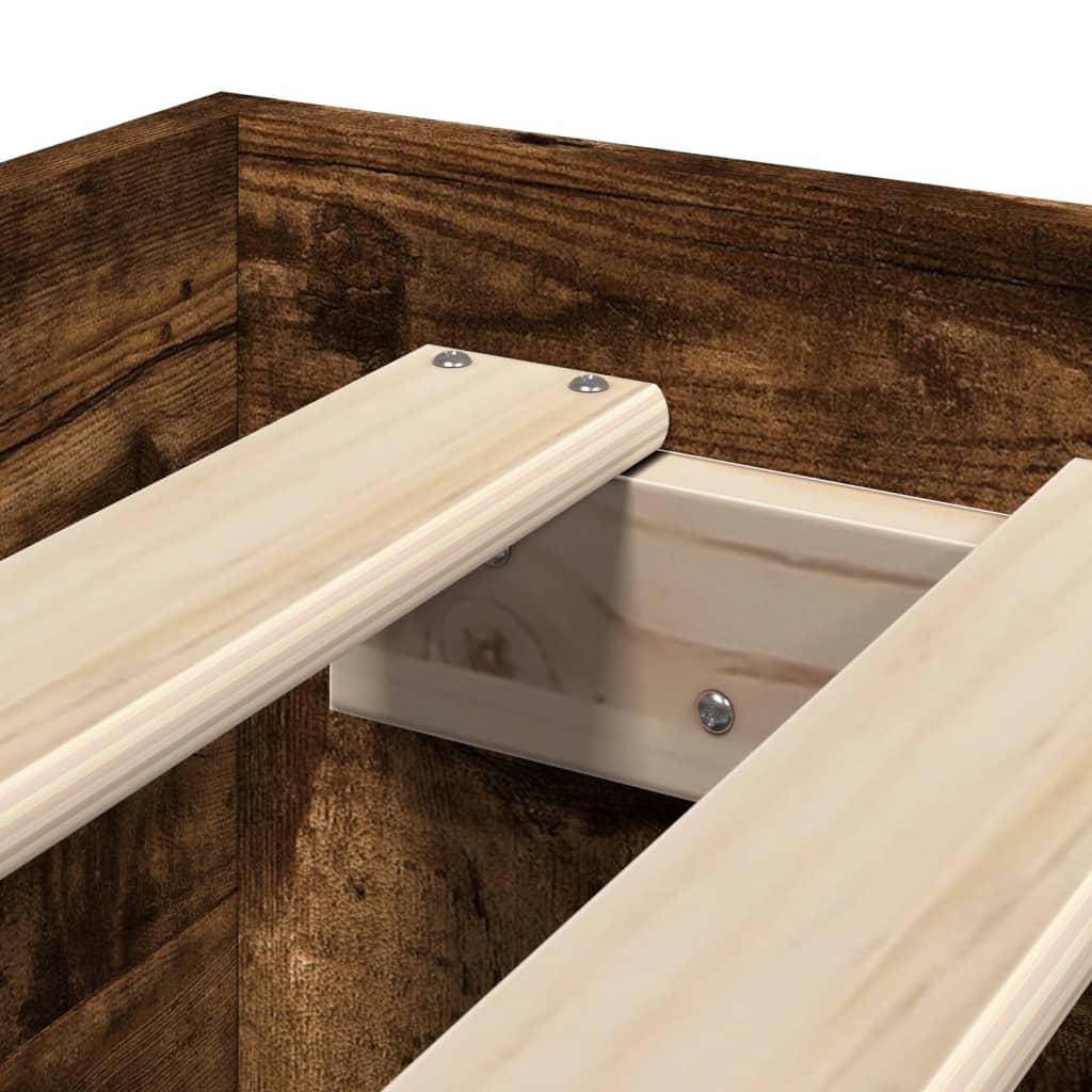 Cadre de lit sans matelas chêne fumé 90x200cm bois d'ingénierie - XIOS