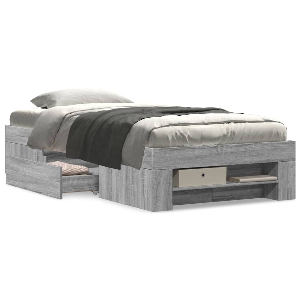 Cadre de lit sans matelas sonoma gris 90x200 cm - XIOS