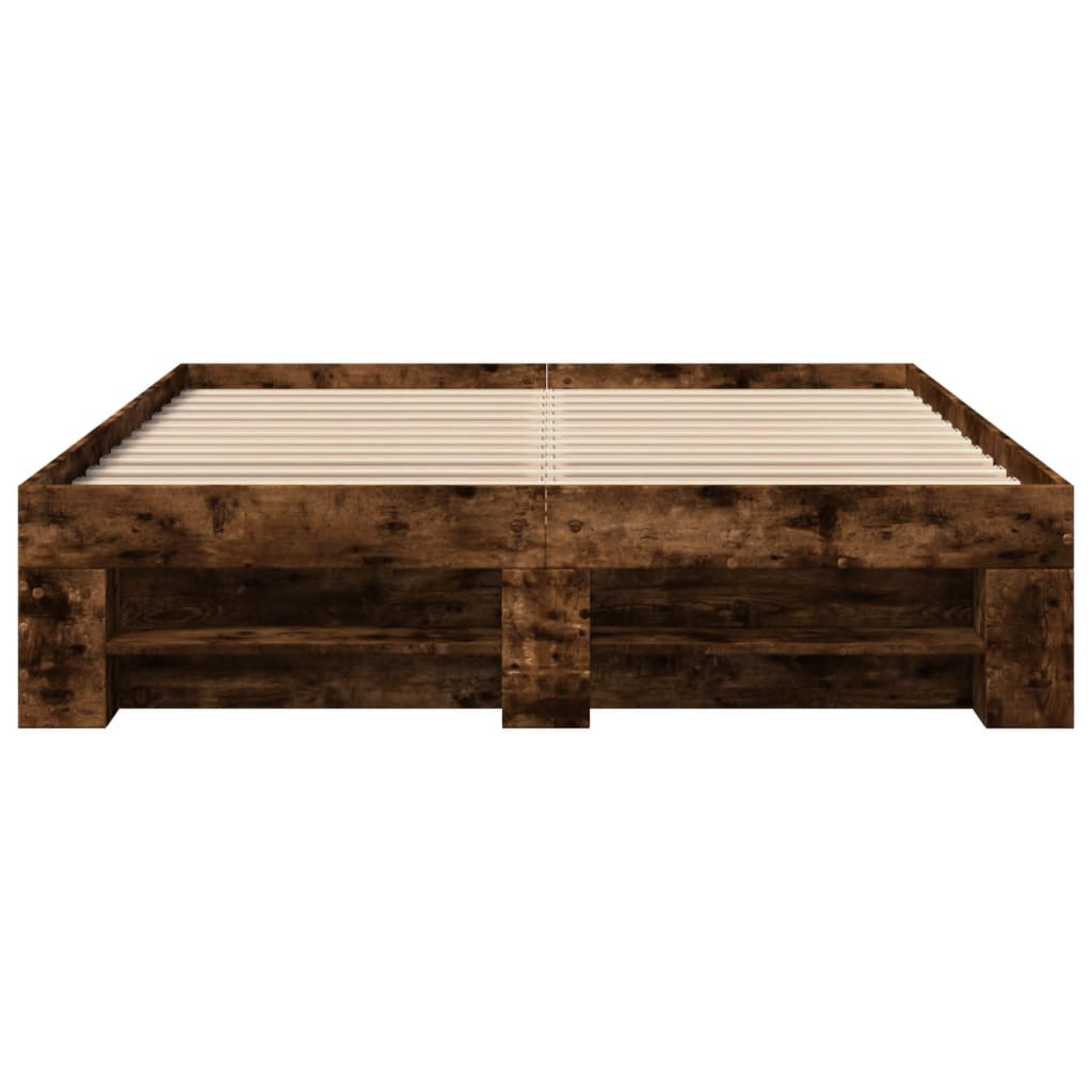 Cadre de lit sans matelas chêne fumé 140x190 cm bois ingénierie - XIOS