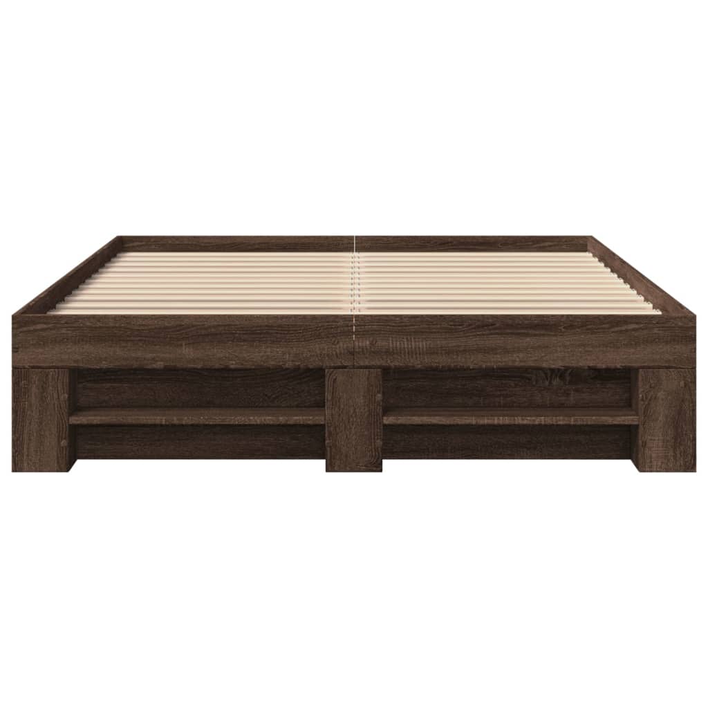 Cadre de lit sans matelas chêne marron 140x190 cm - XIOS