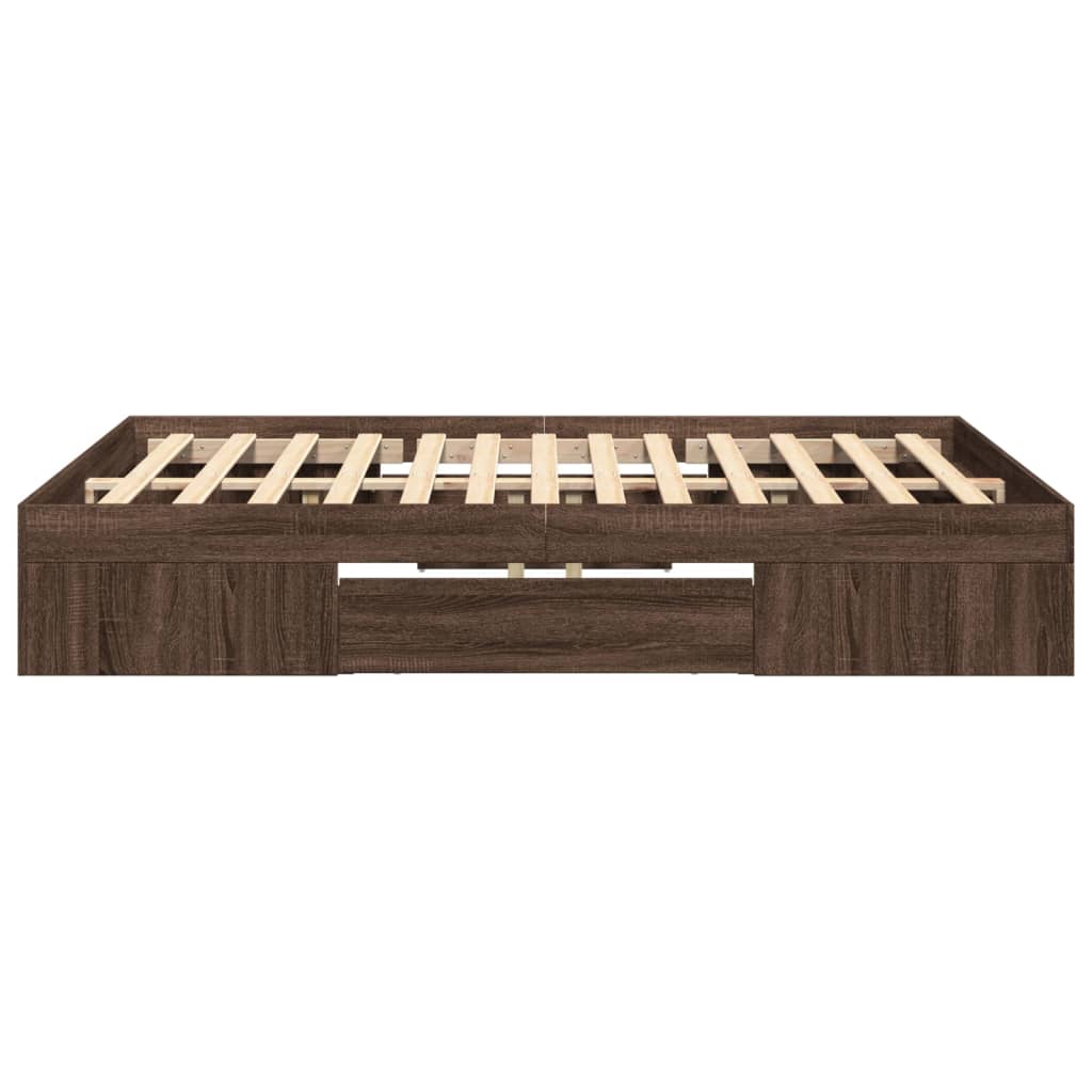 Cadre de lit sans matelas chêne marron 140x190 cm - XIOS