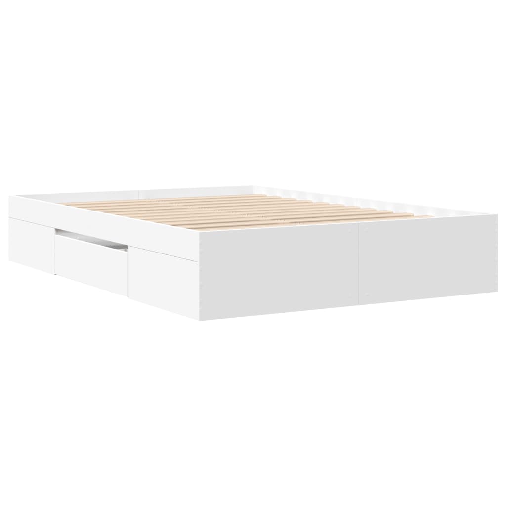 Cadre de lit sans matelas blanc 135x190 cm bois d'ingénierie - XIOS