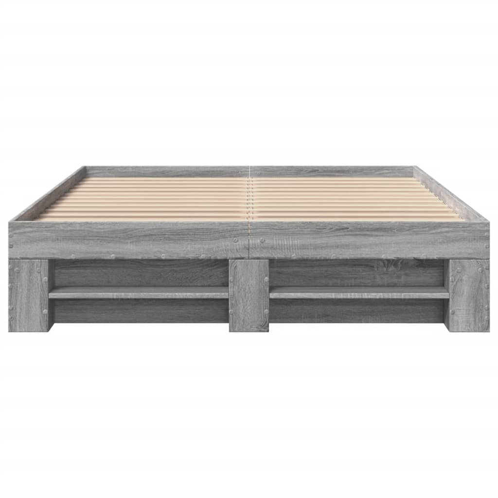 Cadre de lit sans matelas sonoma gris 135x190 cm - XIOS