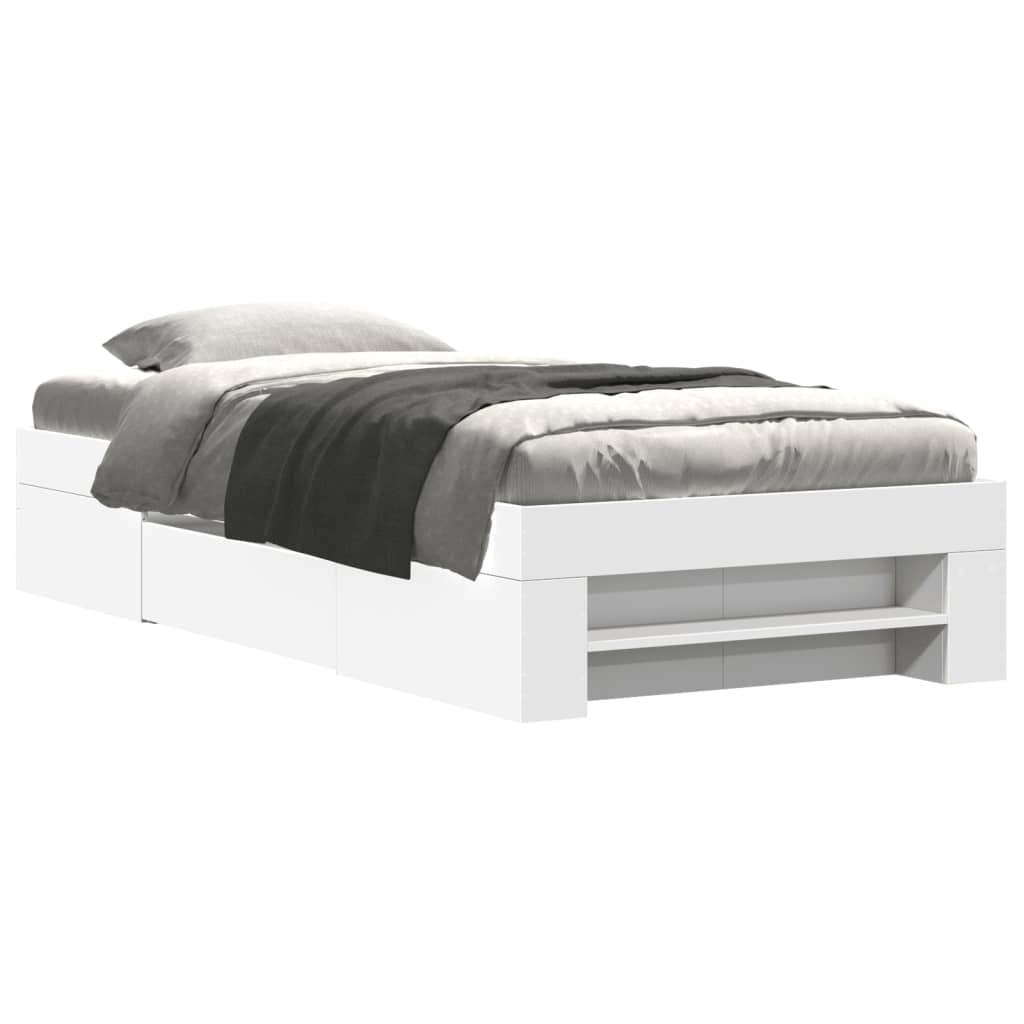 Cadre de lit sans matelas blanc 90x190 cm bois d'ingénierie - XIOS