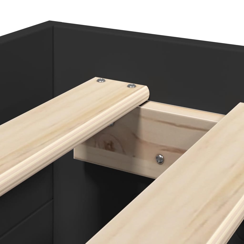 Cadre de lit sans matelas noir 90x190 cm bois ingénierie - XIOS