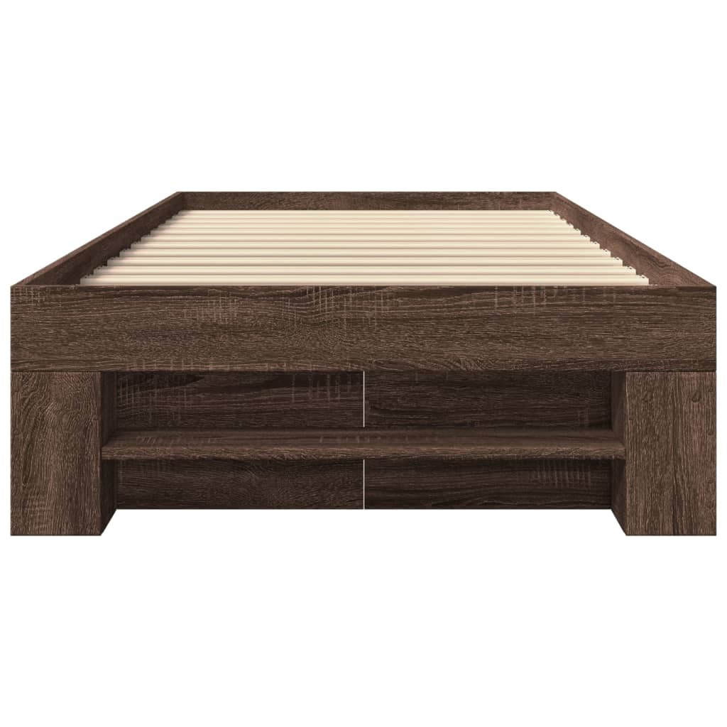 Cadre de lit sans matelas chêne marron 90x190cm bois ingénierie - XIOS