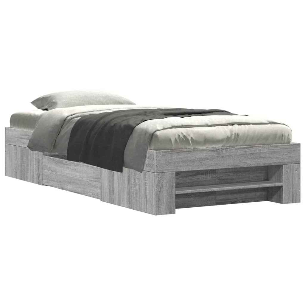 Cadre de lit sans matelas sonoma gris 75x190 cm - XIOS