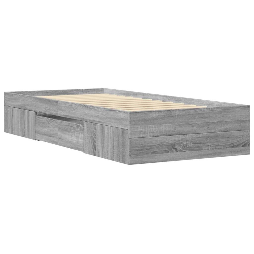Cadre de lit sans matelas sonoma gris 75x190 cm - XIOS