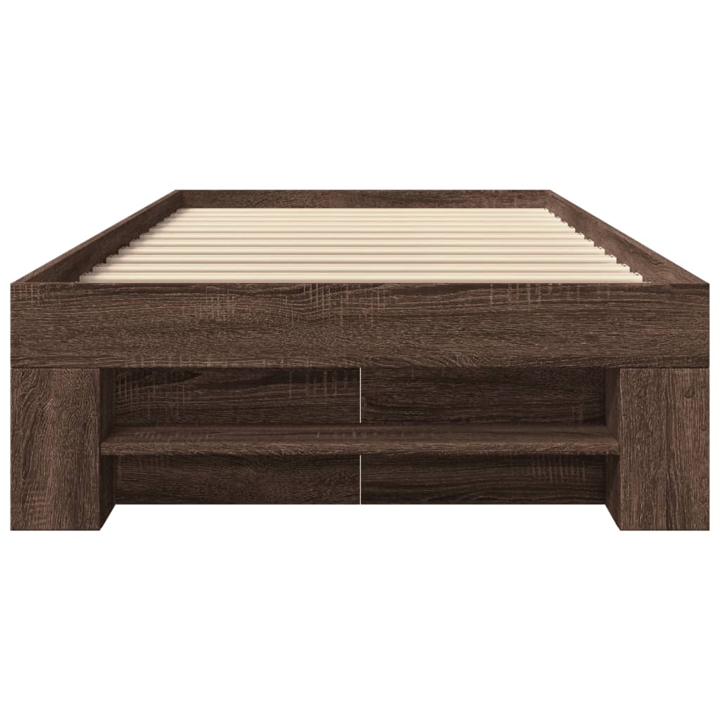 Cadre de lit sans matelas chêne marron 75x190cm bois ingénierie - XIOS