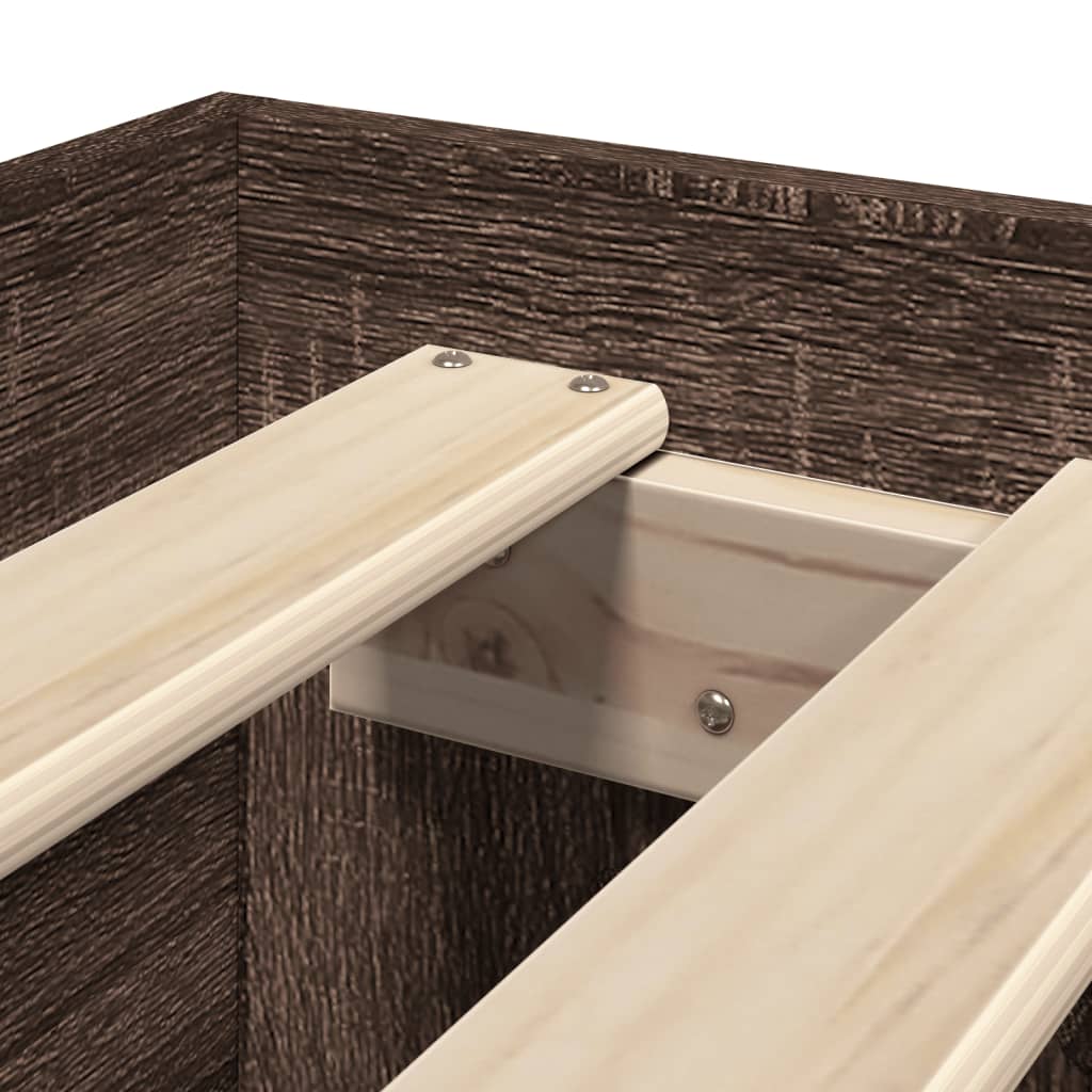 Cadre de lit sans matelas chêne marron 75x190cm bois ingénierie - XIOS