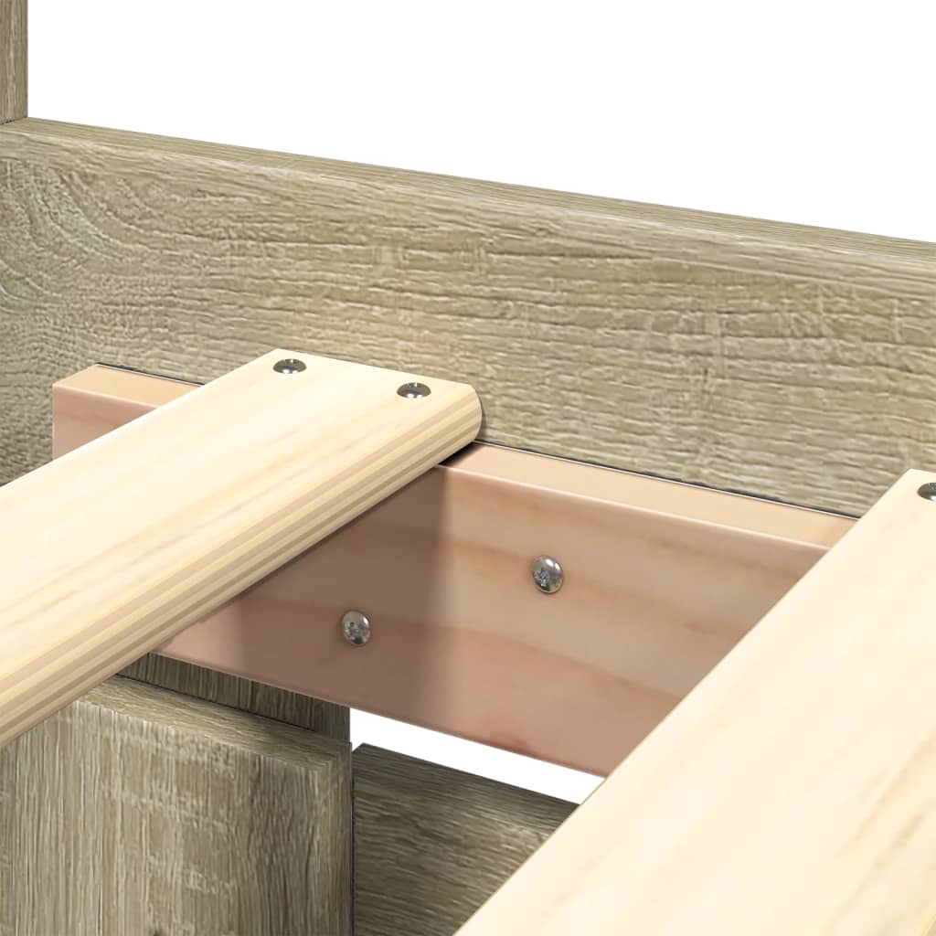 Cadre de lit tête de lit sans matelas chêne sonoma 150x200 cm - XIOS