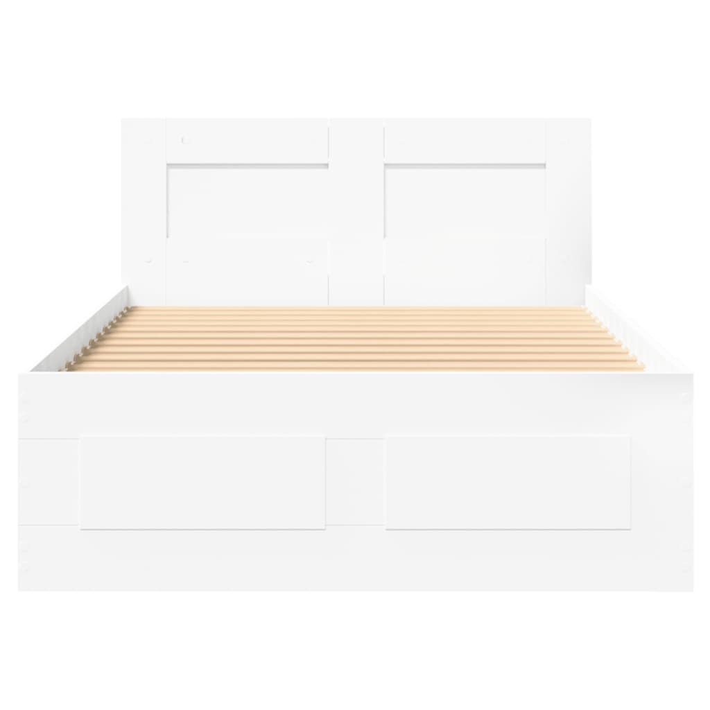 Cadre de lit avec tête de lit sans matelas blanc 100x200 cm - XIOS