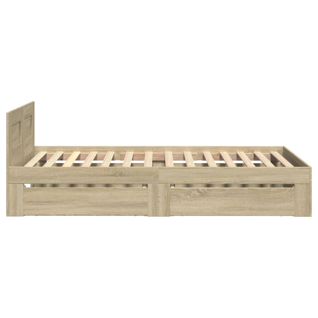 Cadre de lit et tête de lit sans matelas chêne sonoma 75x190 cm - XIOS