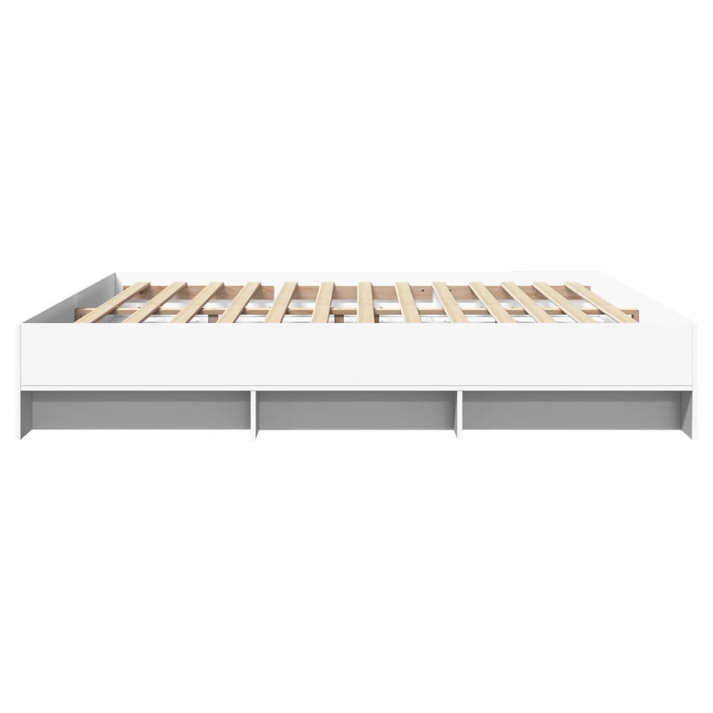Cadre de lit sans matelas blanc 200x200 cm bois d'ingénierie - XIOS
