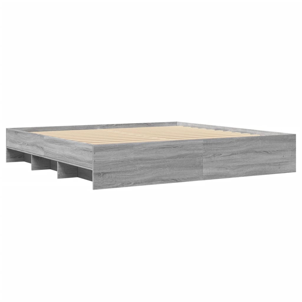 Cadre de lit sans matelas sonoma gris 200x200 cm - XIOS