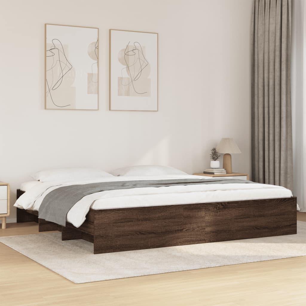 Cadre de lit sans matelas chêne marron 200x200 cm - XIOS