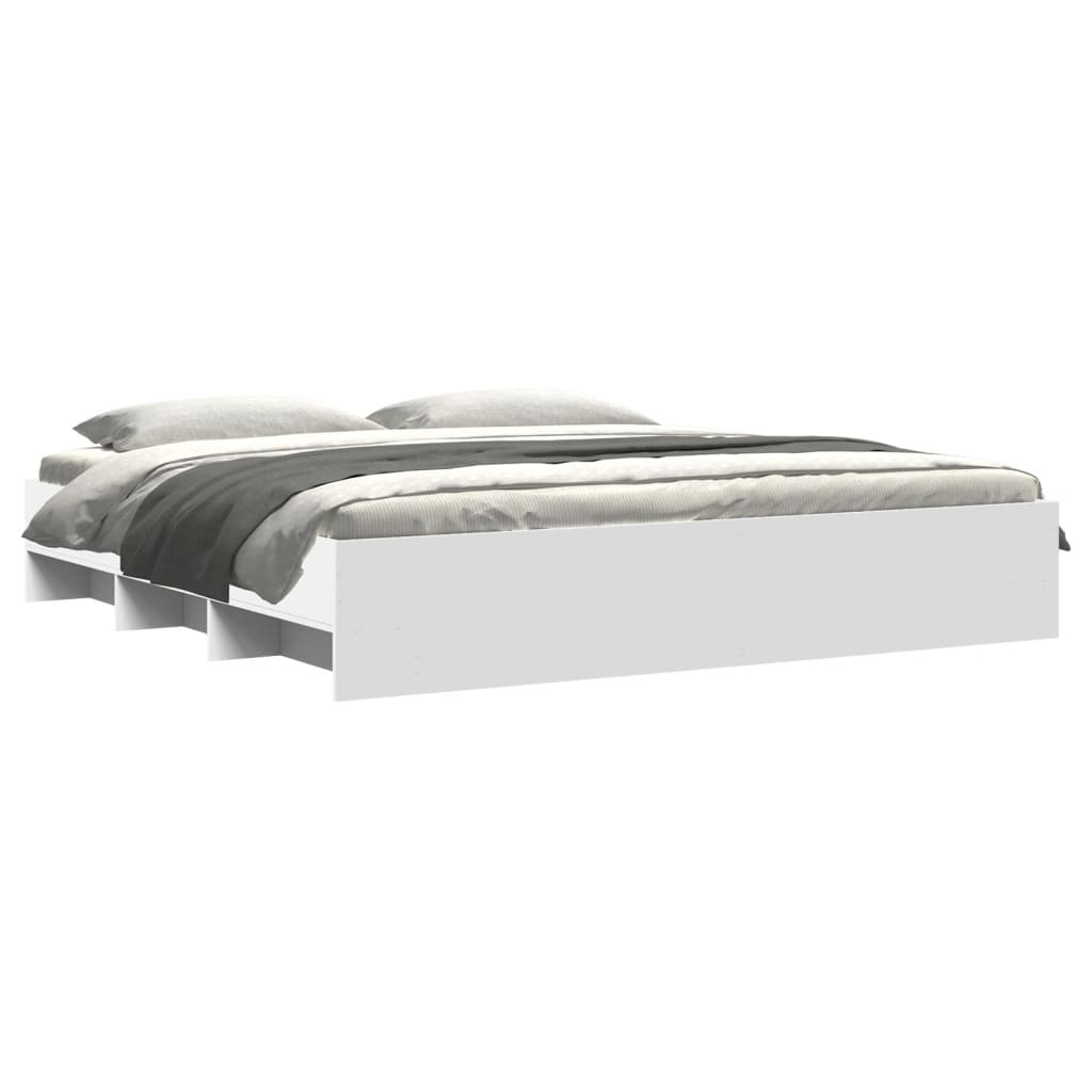 Cadre de lit sans matelas blanc 180x200 cm bois d'ingénierie - XIOS