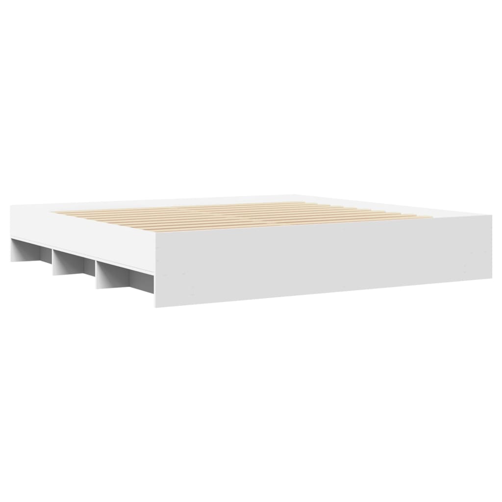 Cadre de lit sans matelas blanc 180x200 cm bois d'ingénierie - XIOS