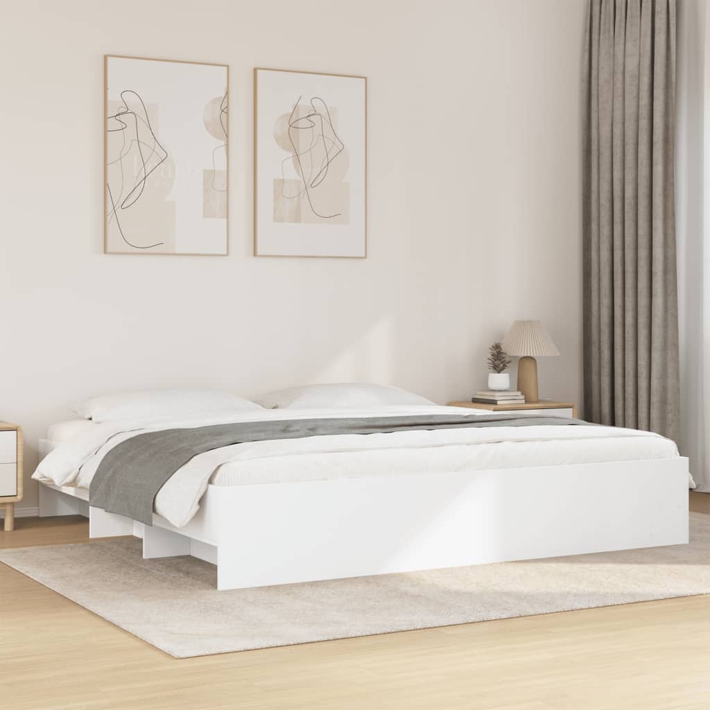 Cadre de lit sans matelas blanc 180x200 cm bois d'ingénierie - XIOS
