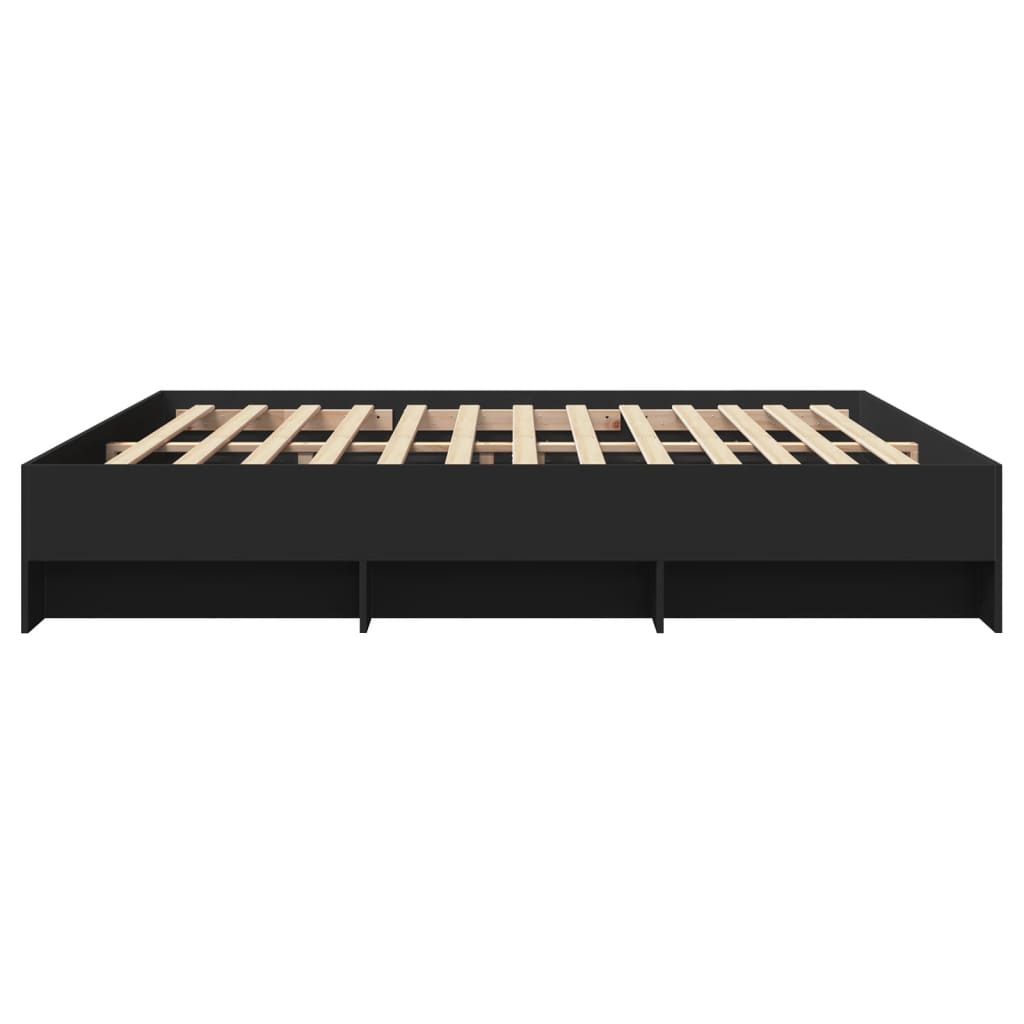 Cadre de lit sans matelas noir 180x200 cm bois d'ingénierie - XIOS